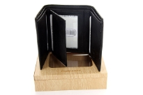 Genuine leather tri-fold men wallet. The wallet is made of high quality cow hide and comes with gift box.