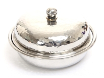 Hammered Stainless Steel Round Dish