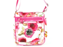 Betty Boop Licensed Printed PVC Messenger Bag made of fabric. Has zipper closure and one adjustable strap. 