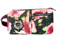 Betty Boop Licensed Printed PVC Waist Band made with fabric. Has zipper closure and single strap. 