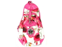 Betty Boop Licensed Printed PVC BackPack made of fabric. Has zipper closure and single adjustable strap. 