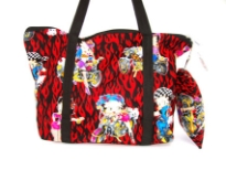 Betty Boop flames large tote