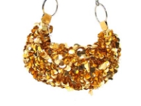 Sequin Hand Beaded Evening Bag. Top zipper closing.