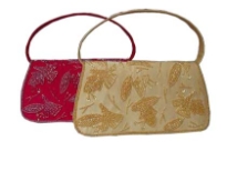 Hand Beaded satin evening bag