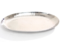 Hammered Stainless Steel Oval Tray