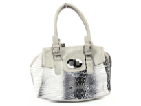 Crocodile embossed PVC Double handle handbag.