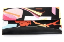 Fashion girl printed ladies check book wallet.