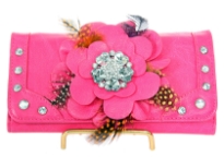Flower Feather check book wallet