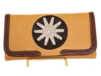 PVC Check Book Wallet with Rhinestones