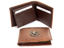 Embossed Genuine leather wallet with horse shoe Concho.