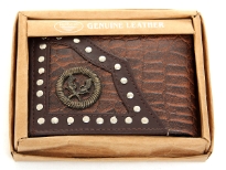 Genuine leather bi-fold men wallet