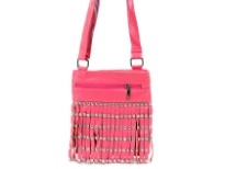 PVC shoulder bag. Top zipper closing. Front zipper pocket
