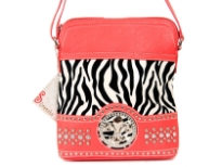 Animal Print Fleur De Lis Messenger Bag