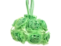 Rose flower satin fabric evening bag for any special occasion. This evening bag has double handle. It has drawstring closure.