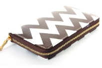 Zig-Zag print PVC all round zipper ladies wallet