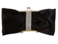 Rhinestones studded satin evening bag