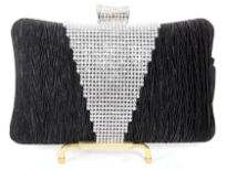 Crocheted Satin Metal Frame Evening Bag.