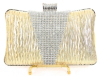 Crocheted Satin Metal Frame Evening Bag