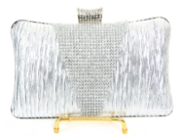 Crocheted Satin Metal Frame Evening Bag