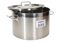 Stainless Steel standard Fold Rim Stock Pot with Lid. NSF