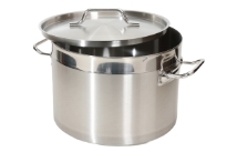 Stainless Steel standard Fold Rim stock pot with Lid. NSF