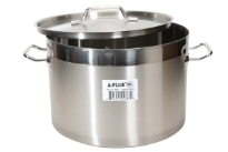 Stainless Steel standard Fold Rim Stock Pot with Lid. NSF