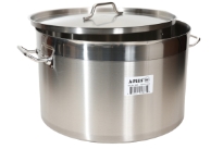 Stainless Steel standard Fold Rim Stock Pot with Lid. NSF