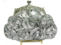 Satin Rose Flower Evening Bag