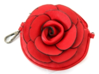 Faux leather Flower Clutch Bag with metal shoulder strap