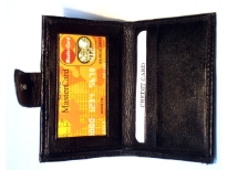 Carry your money in style. This is a bifold credit card and ID wallet. Made of genuine leather. As this is genuine leather, please be aware that there will be some small creases and nicks in the leather but the wallet are all brand new.
