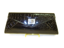 Croco Embossed PVC Clutch Bag