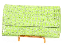 This is a perfect wallet for women. Zip around checkbook wallet with 2 sections. 1st section (snap lock) has 10 credit card slots, 1 ID slot and 1 checkbook slot. 2nd section (zippered) has 2 compartments separated by a zippered slot (for coins/change).