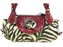 Designer Inspired Metallic Zebra Print Handbag