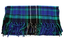 Multi colored Plaids Blue Acrylic Scarf