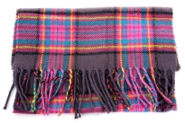 Multi colored Plaids Pink Acrylic Scarf