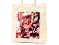 Faux Leather tote Bag has a top zipper closure and a double handle.