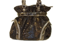 Designer Inspired Metallic Animal Print Velvet Shoulder Bag with zipper details. Double strap and zipper closure. Made of PU (polyurethane).