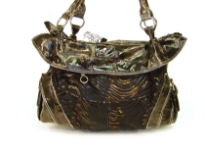 Designer Inspired Metallic Animal Print Velvet Shoulder Bag with zipper details. Double strap and zipper closure. Made of PU (polyurethane).