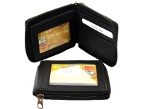 Carry your money in style. This is a genuine leather bifold zip-around wallet with exterior ID window. As this is genuine leather, please be aware that there will be some small creases and nicks in the leather but the wallet are all brand new.