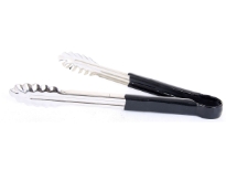 Stainless Steel 12 inches utility tong in PVC handle (Black). <br> Color-coded handle prevents cross-contamination.<br> Thickness: 0.9 mm <br> Weight: 160 gms