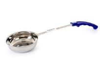 Stainless Steel 8 Oz. Food Portioner, Plain, Blue. Thickness: 0.9 mm Weight: 140 gms Length: 15 inches.