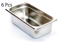 Stainless Steel 1/3 x 4" x 24 Gauge Food Pan
NSF.