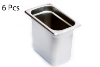 Stainless Steel 1/9 x 6" x 24 Gauge Food Pan
NSF.