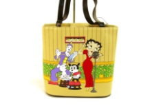 Betty Boop Bucket Bag with zipper closure. Made with PU (Polyurethane) and double handle.