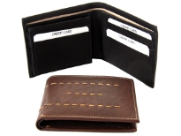 Carry your money in style. This is a genuine leather mens double bill bifold wallet. As this is genuine leather, please be aware that there will be some small creases and nicks in the leather but the wallet are all brand new.