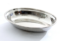 Hammered Stainless Steel Oval Dish