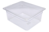 Clear Polycarbonate 1/2 size food pan. NSF