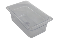 Clear Polycarbonate 1/4 size 4 inches deep food pan. NSF