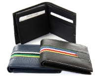 Carry your money in style. This is a genuine leather double bill bifold wallet with 9 credit card slots and 1 ID window on the left inner flap.