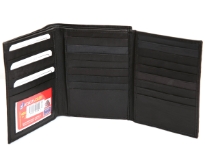 Carry your money in style. This is a genuine leather mens wallet with 29 credit card slots, one ID window. High quality trimming and durable genuine cowhide leather. As this is genuine leather, please be aware that there will be some small creases and nicks in the leather but the wallet are all brand new.